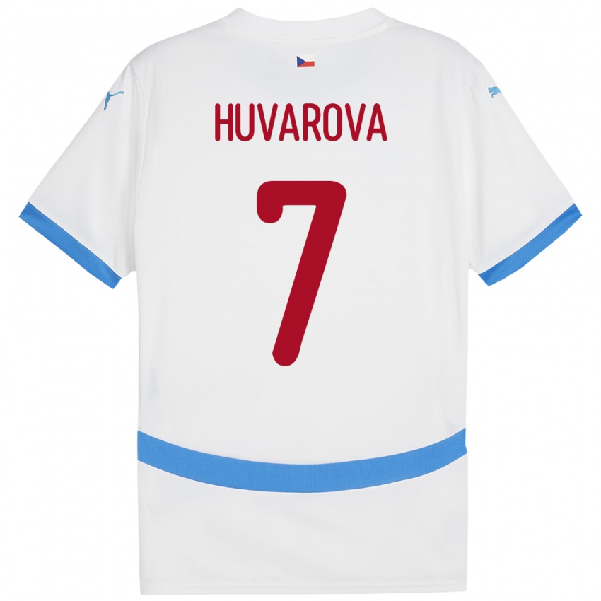 Niño Camiseta Chequia Dominika Huvarová #7 Blanco 2ª Equipación 24-26 La Camisa Chile