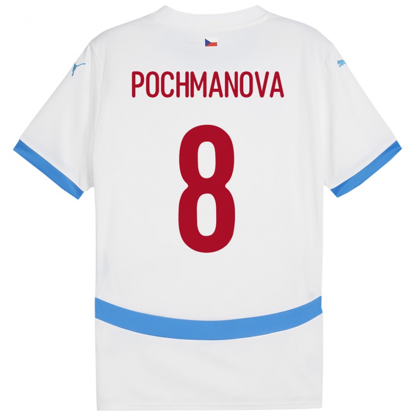 Niño Camiseta Chequia Aneta Pochmanová #8 Blanco 2ª Equipación 24-26 La Camisa Chile