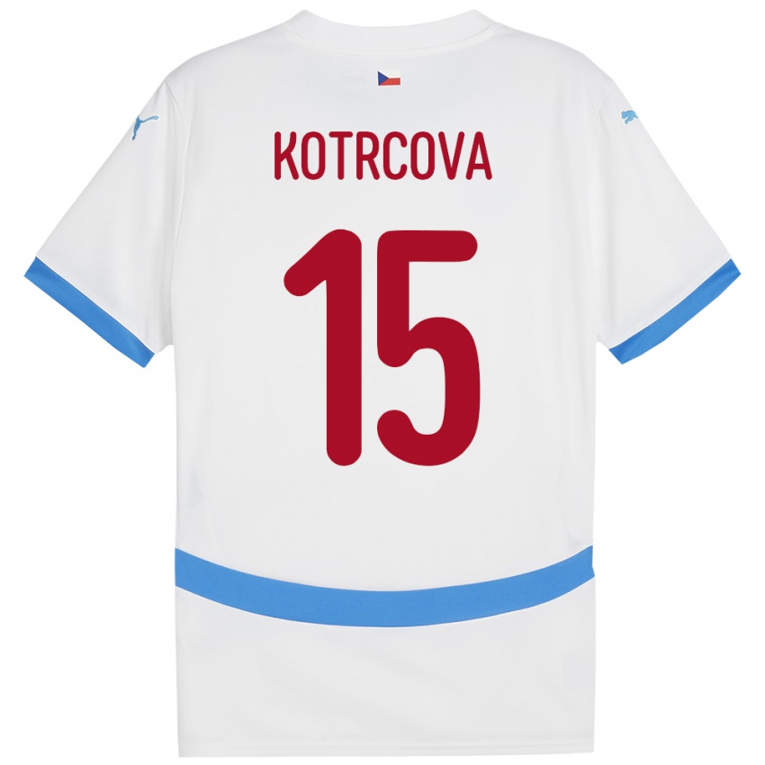 Niño Camiseta Chequia Kateřina Kotrčová #15 Blanco 2ª Equipación 24-26 La Camisa Chile