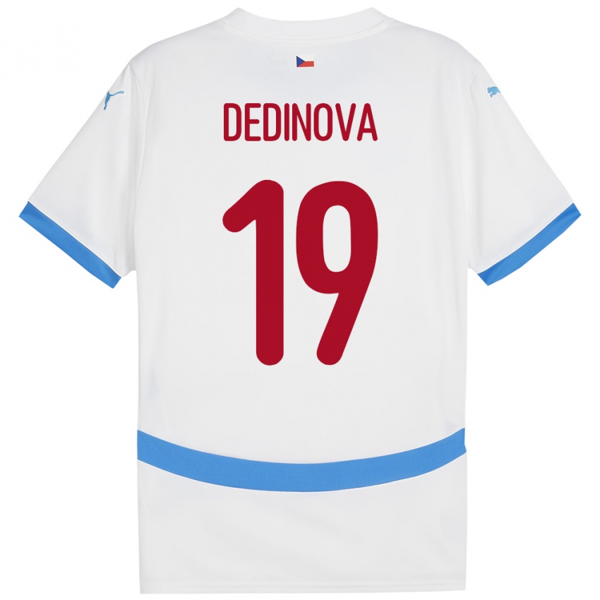 Niño Camiseta Chequia Aneta Dědinová #19 Blanco 2ª Equipación 24-26 La Camisa Chile