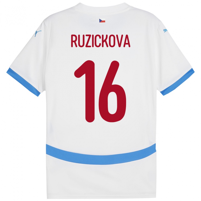 Niño Camiseta Chequia Barbora Růžičková #16 Blanco 2ª Equipación 24-26 La Camisa Chile