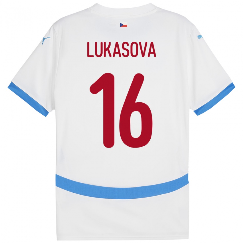 Niño Camiseta Chequia Olivie Lukášová #16 Blanco 2ª Equipación 24-26 La Camisa Chile