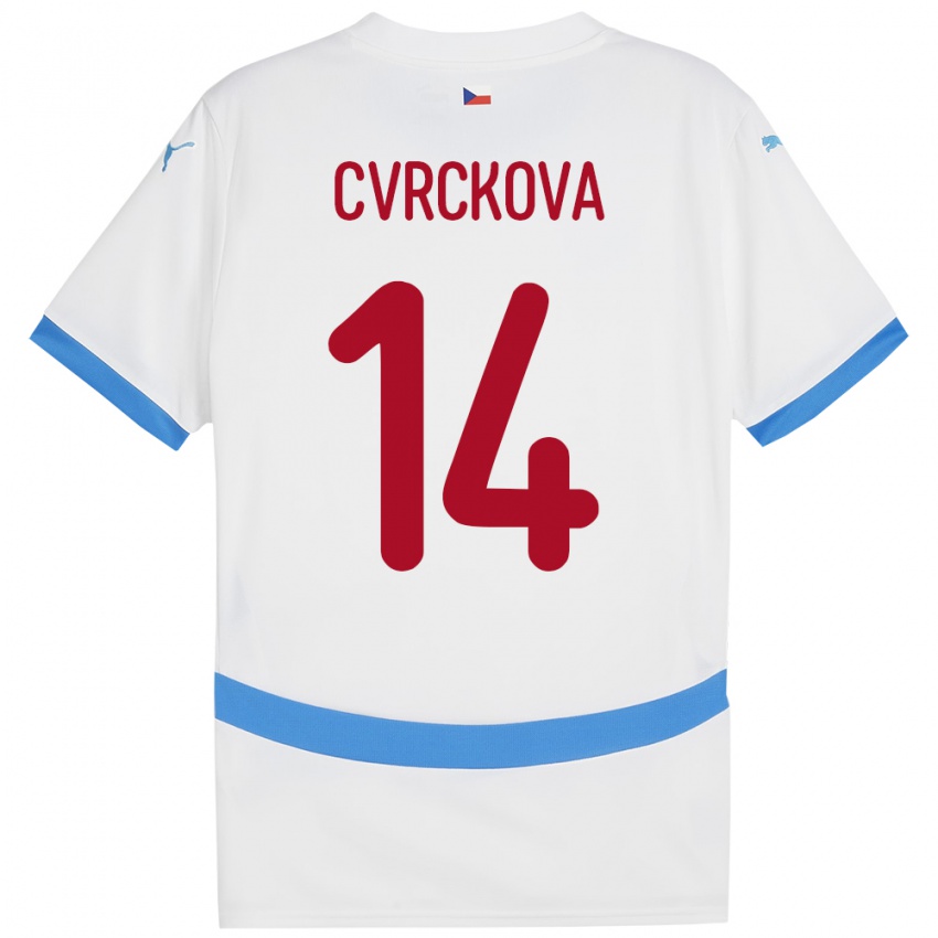 Niño Camiseta Chequia Klára Cvrčková #14 Blanco 2ª Equipación 24-26 La Camisa Chile