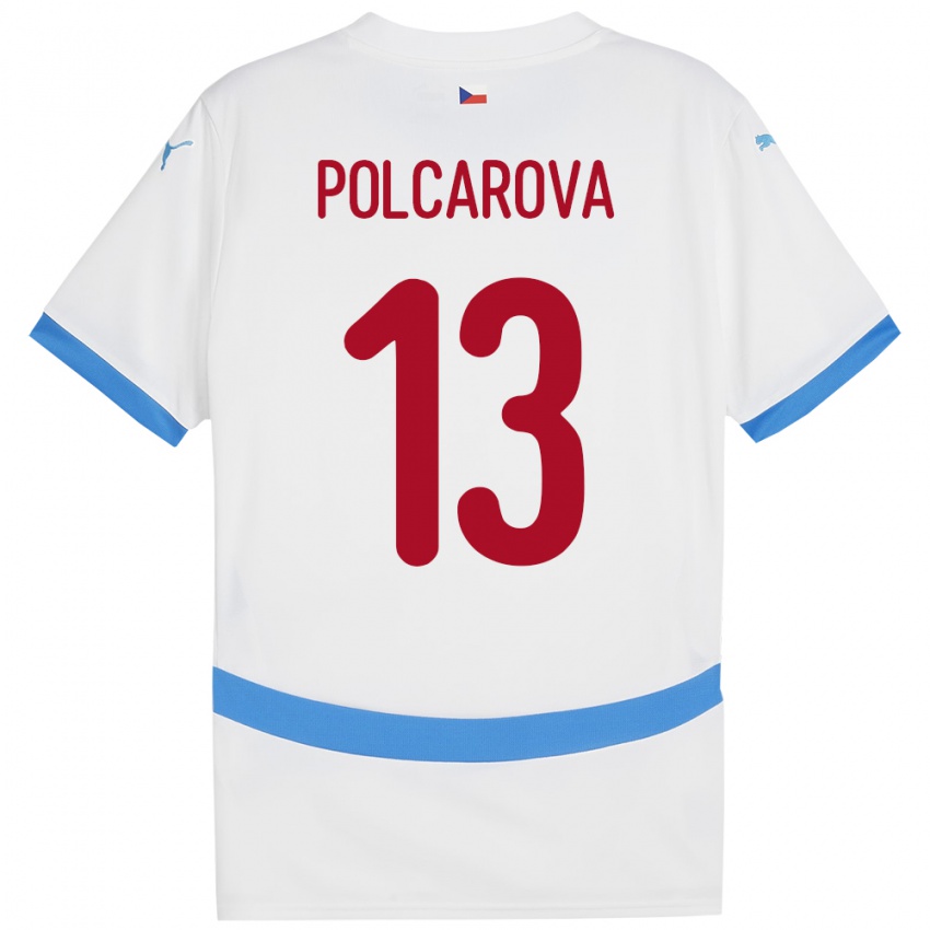 Niño Camiseta Chequia Barbora Polcarová #13 Blanco 2ª Equipación 24-26 La Camisa Chile