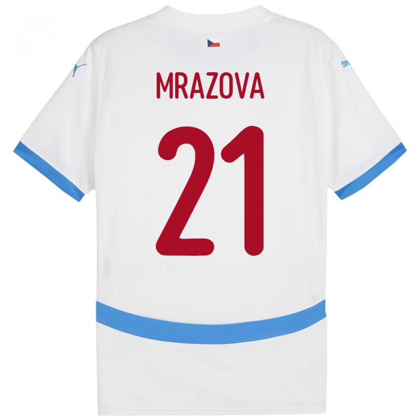 Niño Camiseta Chequia Miroslava Mrázová #21 Blanco 2ª Equipación 24-26 La Camisa Chile