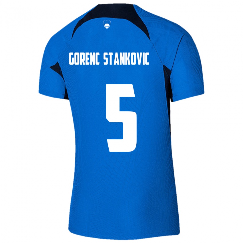 Niño Camiseta Eslovenia Jon Gorenc Stankovic #5 Azul 2ª Equipación 24-26 La Camisa Chile