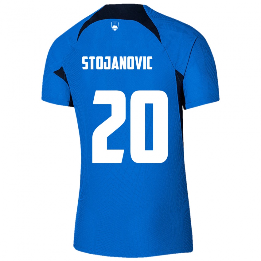 Niño Camiseta Eslovenia Petar Stojanović #20 Azul 2ª Equipación 24-26 La Camisa Chile