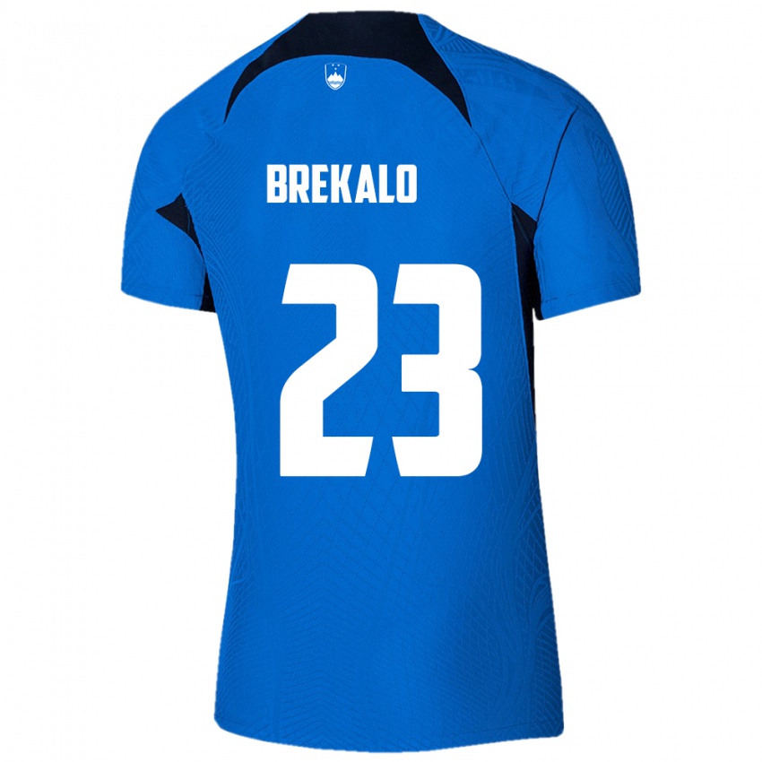 Niño Camiseta Eslovenia David Brekalo #23 Azul 2ª Equipación 24-26 La Camisa Chile