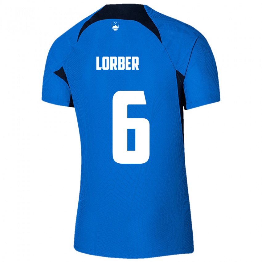 Niño Camiseta Eslovenia Marcel Lorber #6 Azul 2ª Equipación 24-26 La Camisa Chile