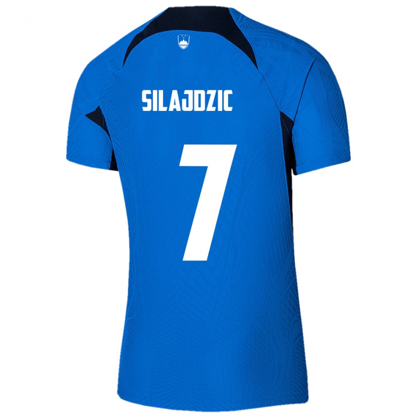 Niño Camiseta Eslovenia Riad Silajdzic #7 Azul 2ª Equipación 24-26 La Camisa Chile