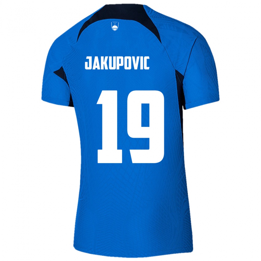 Niño Camiseta Eslovenia Aldin Jakupovic #19 Azul 2ª Equipación 24-26 La Camisa Chile