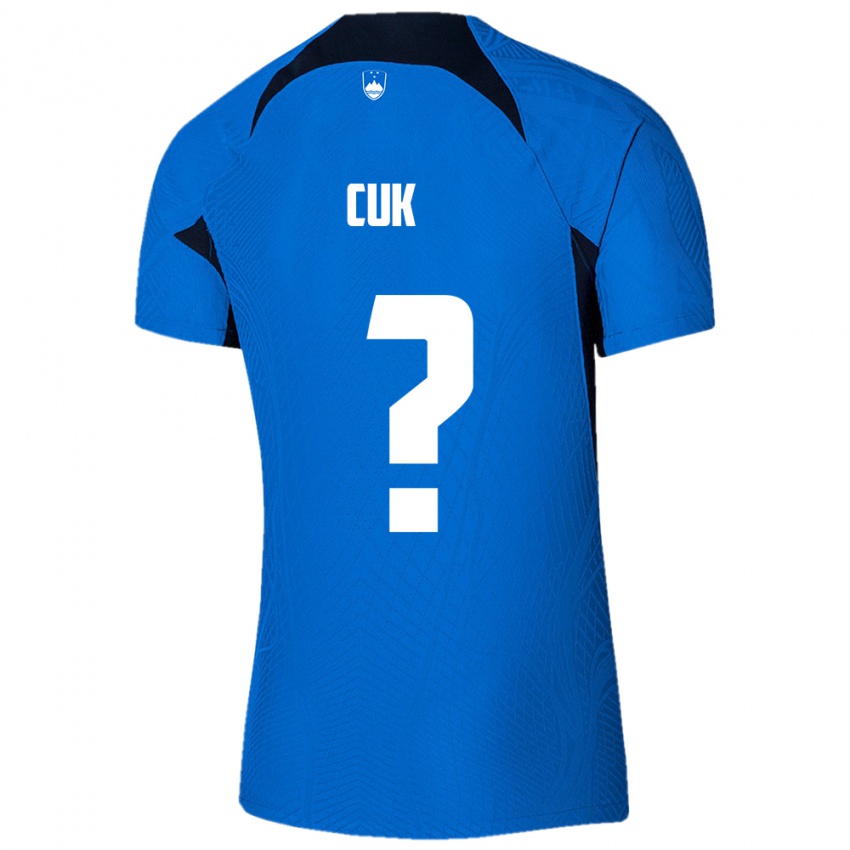 Niño Camiseta Eslovenia Tine Cuk #0 Azul 2ª Equipación 24-26 La Camisa Chile