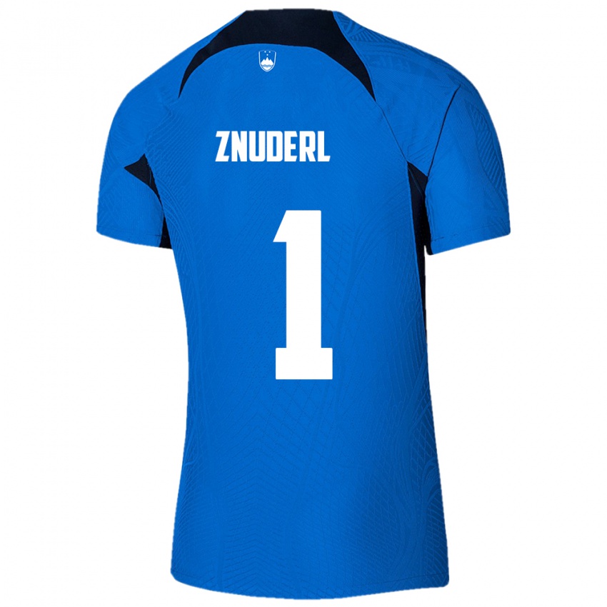 Niño Camiseta Eslovenia Tai Znuderl #1 Azul 2ª Equipación 24-26 La Camisa Chile