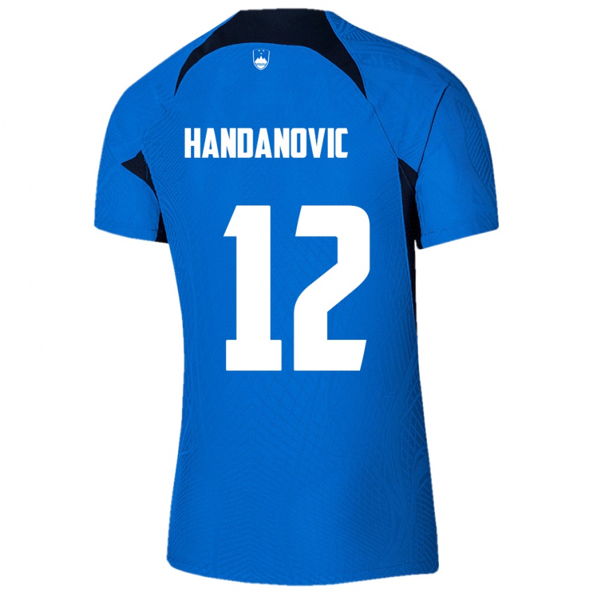 Niño Camiseta Eslovenia Tanej Handanovic #12 Azul 2ª Equipación 24-26 La Camisa Chile