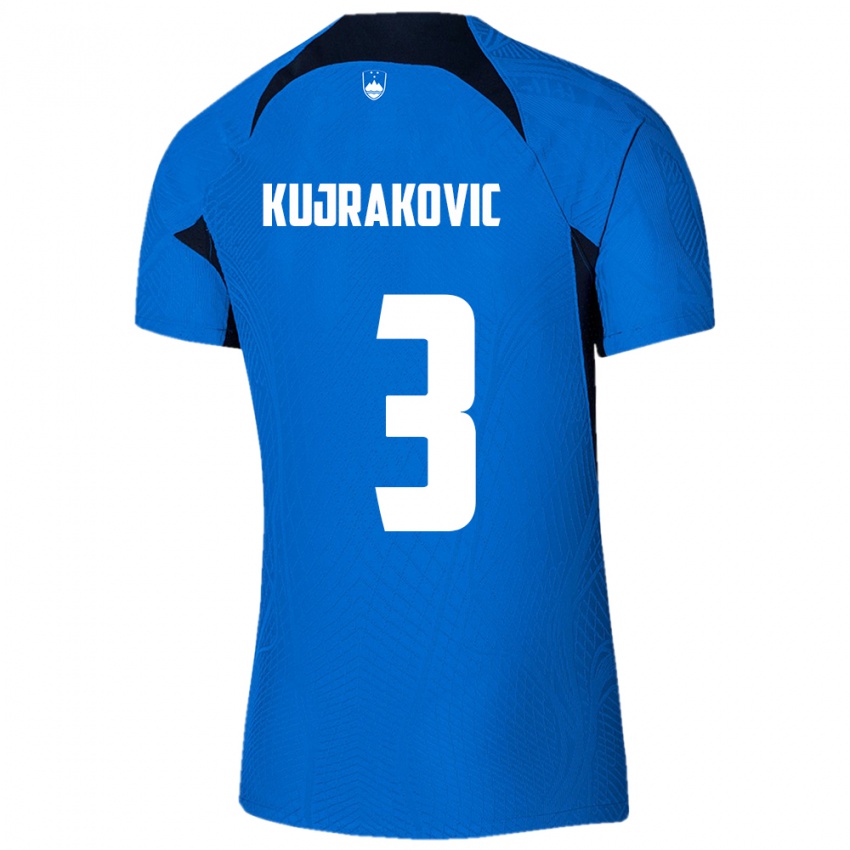 Niño Camiseta Eslovenia Minel Kujrakovic #3 Azul 2ª Equipación 24-26 La Camisa Chile