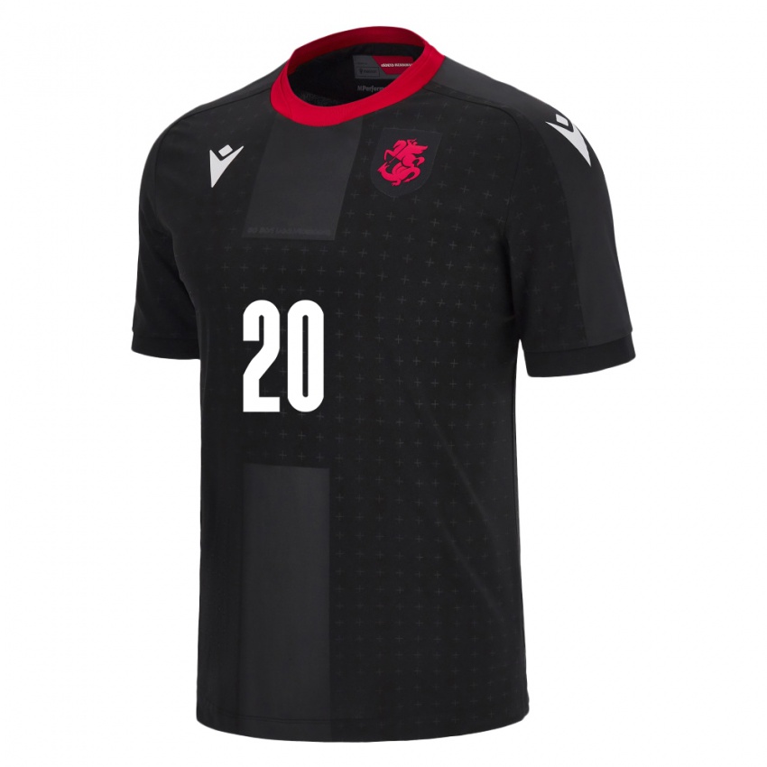 Niño Camiseta Georgia Elene Enjibadze #20 Negro 2ª Equipación 24-26 La Camisa Chile