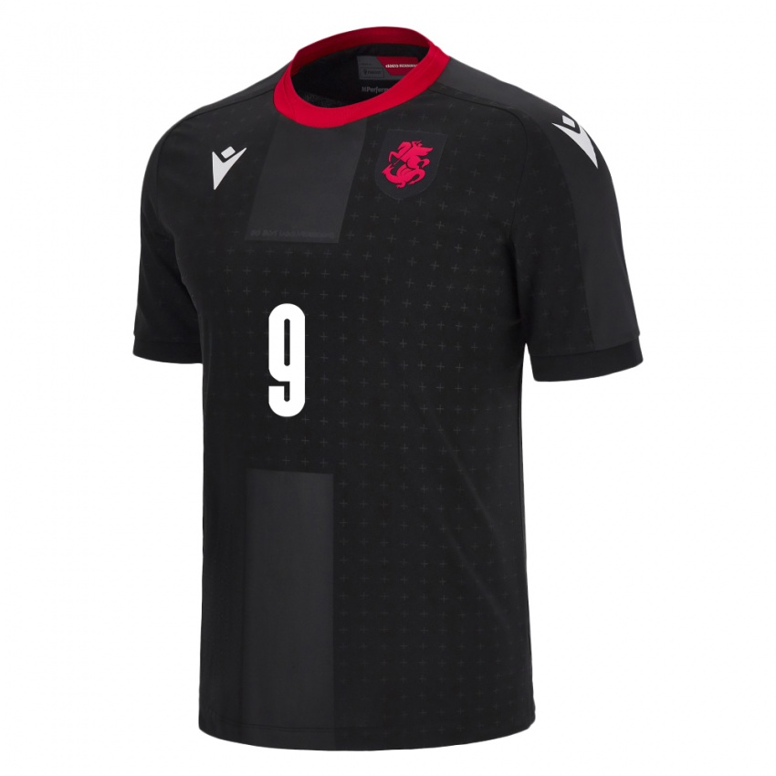 Niño Camiseta Georgia Aleksandre Avaliani #9 Negro 2ª Equipación 24-26 La Camisa Chile