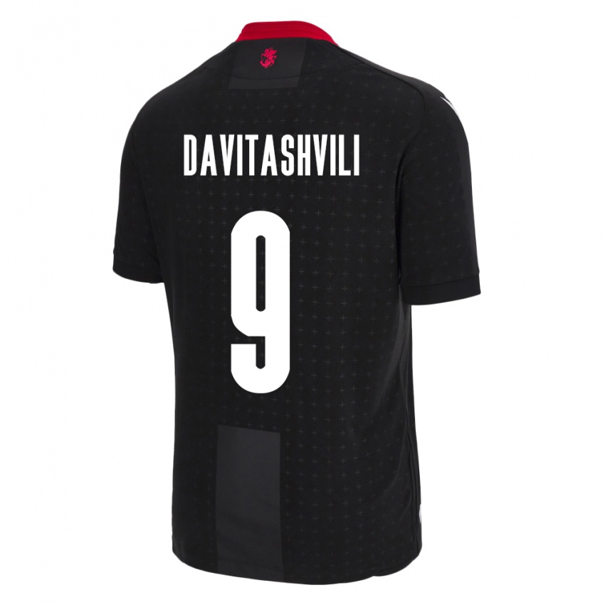 Niño Camiseta Georgia Zuriko Davitashvili #9 Negro 2ª Equipación 24-26 La Camisa Chile