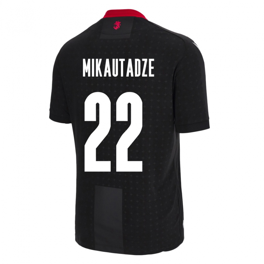 Niño Camiseta Georgia Georges Mikautadze #22 Negro 2ª Equipación 24-26 La Camisa Chile