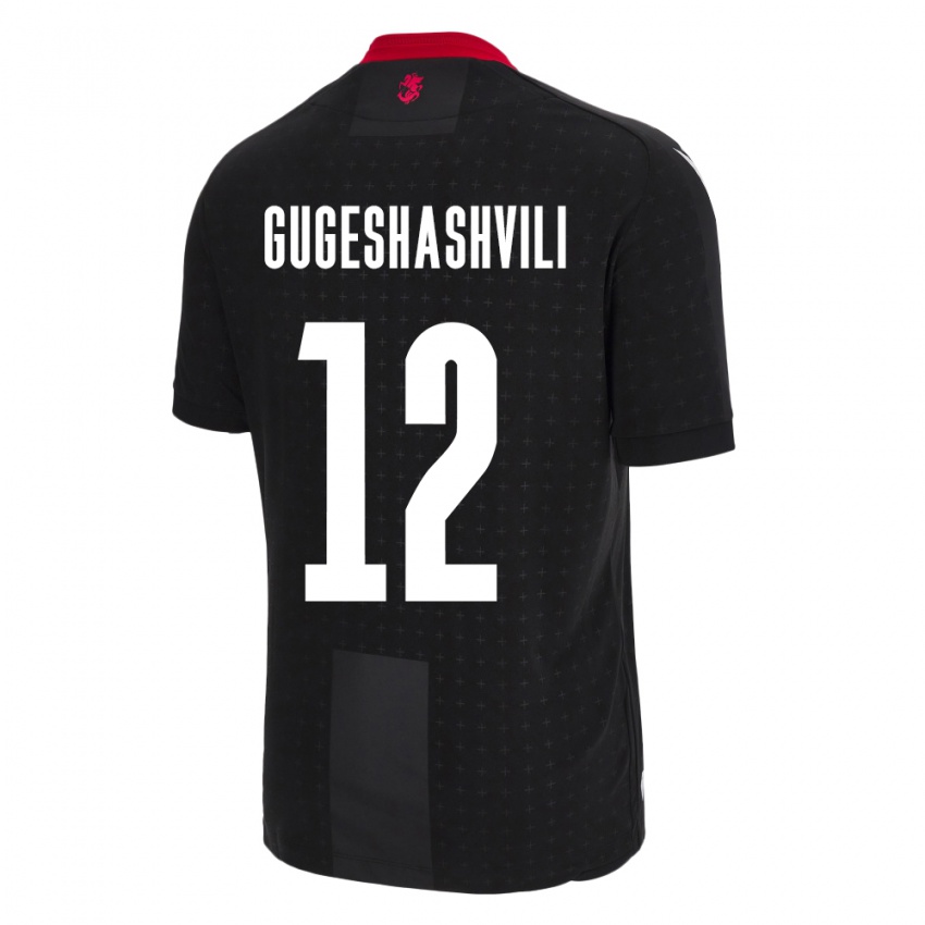 Niño Camiseta Georgia Luka Gugeshashvili #12 Negro 2ª Equipación 24-26 La Camisa Chile