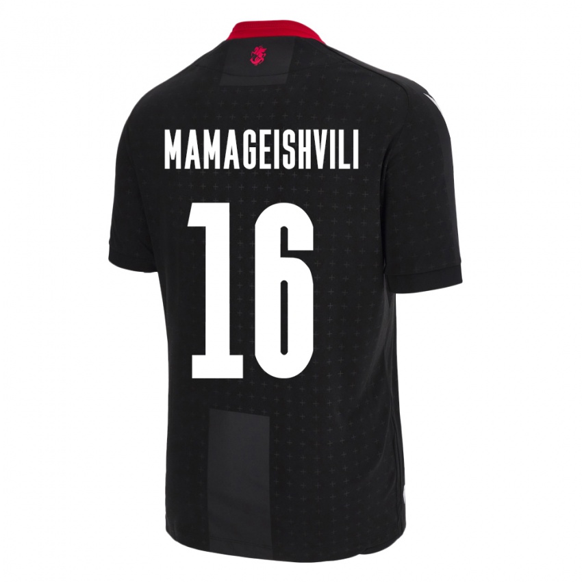 Niño Camiseta Georgia Gizo Mamageishvili #16 Negro 2ª Equipación 24-26 La Camisa Chile