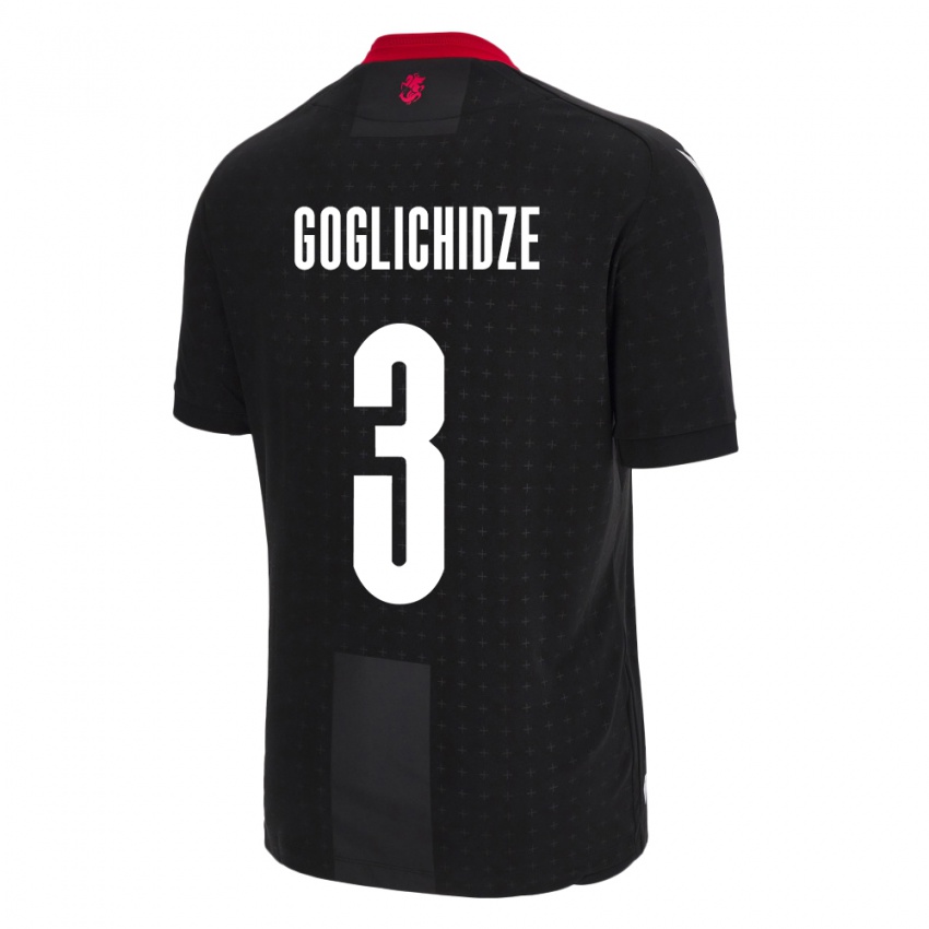 Niño Camiseta Georgia Saba Goglichidze #3 Negro 2ª Equipación 24-26 La Camisa Chile