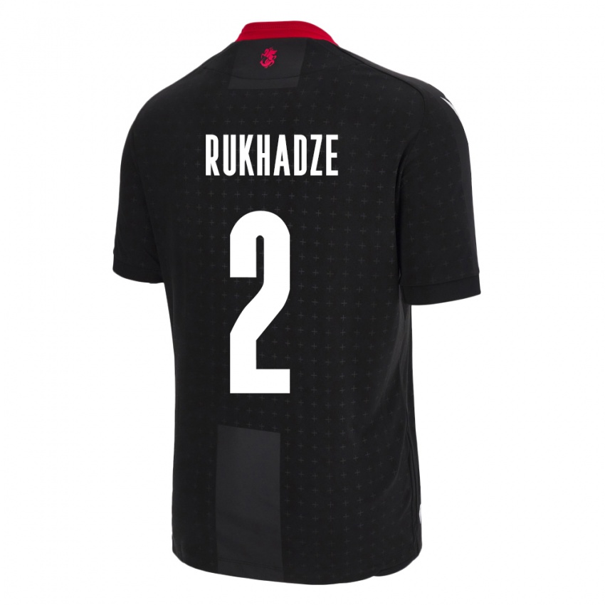 Niño Camiseta Georgia Zurab Rukhadze #2 Negro 2ª Equipación 24-26 La Camisa Chile