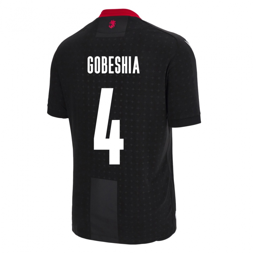 Niño Camiseta Georgia Tengo Gobeshia #4 Negro 2ª Equipación 24-26 La Camisa Chile