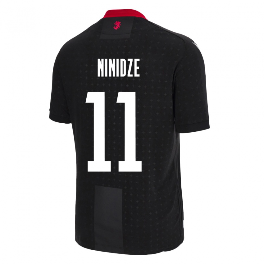 Niño Camiseta Georgia Nikoloz Ninidze #11 Negro 2ª Equipación 24-26 La Camisa Chile