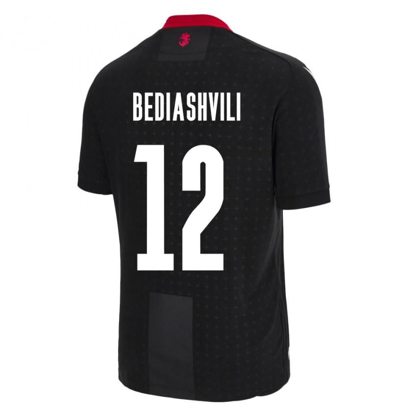 Niño Camiseta Georgia Giorgi Bediashvili #12 Negro 2ª Equipación 24-26 La Camisa Chile