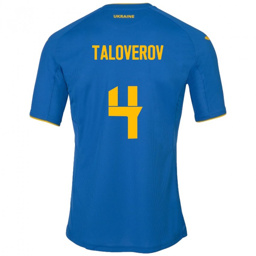 Niño Camiseta Ucrania Maksym Taloverov #4 Azul 2ª Equipación 24-26 La Camisa Chile