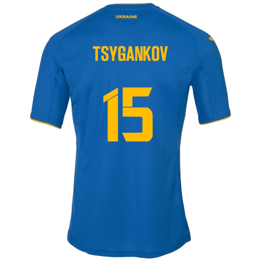 Niño Camiseta Ucrania Viktor Tsygankov #15 Azul 2ª Equipación 24-26 La Camisa Chile