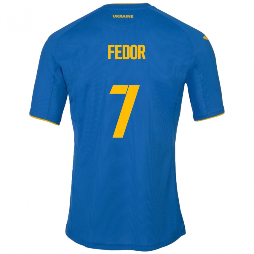 Niño Camiseta Ucrania Oleg Fedor #7 Azul 2ª Equipación 24-26 La Camisa Chile