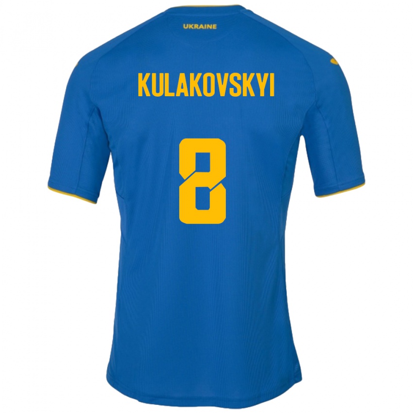 Niño Camiseta Ucrania Artem Kulakovskyi #8 Azul 2ª Equipación 24-26 La Camisa Chile