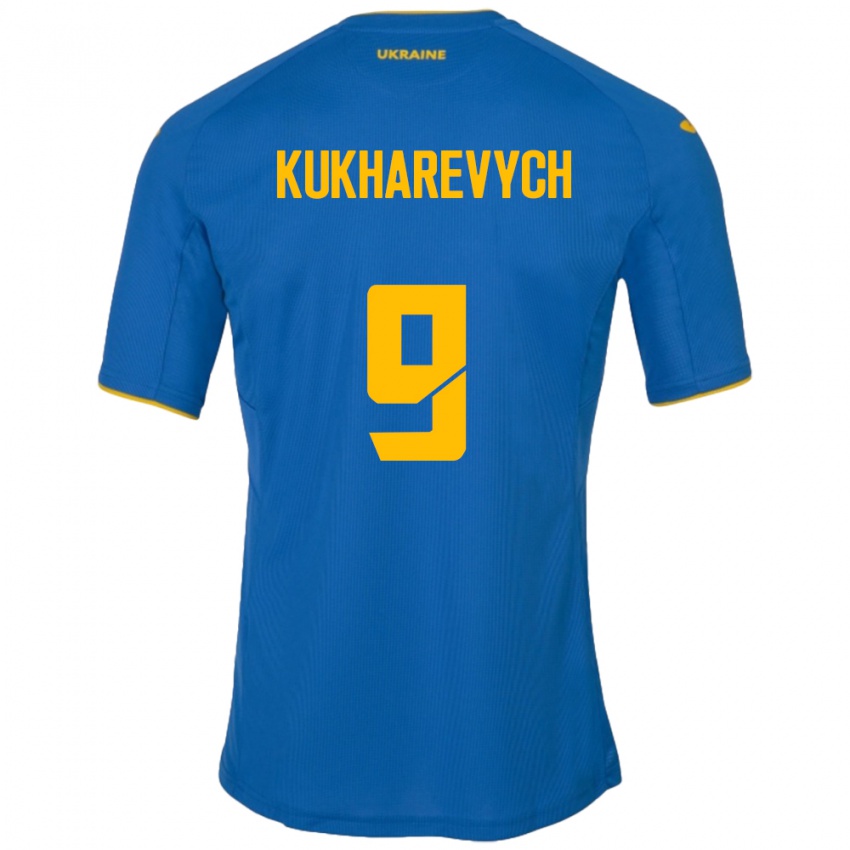 Niño Camiseta Ucrania Mykola Kukharevych #9 Azul 2ª Equipación 24-26 La Camisa Chile