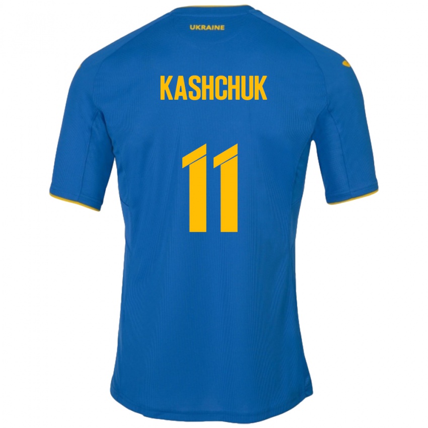 Niño Camiseta Ucrania Oleksiy Kashchuk #11 Azul 2ª Equipación 24-26 La Camisa Chile