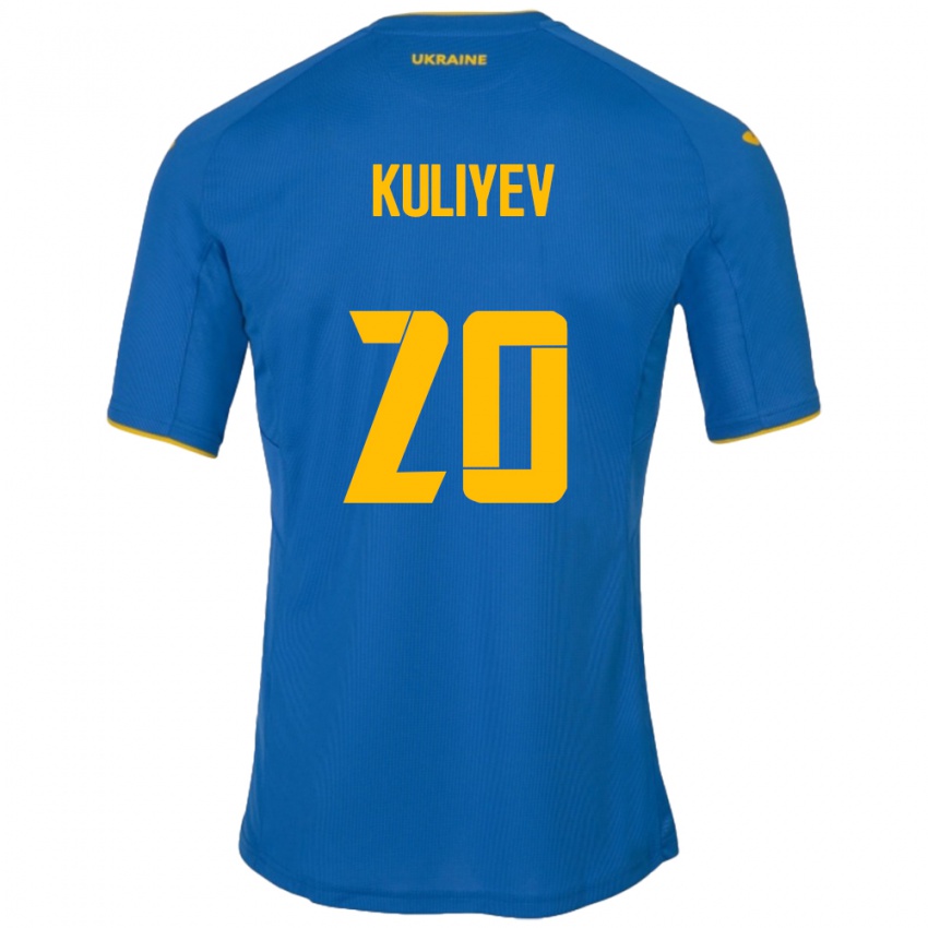 Niño Camiseta Ucrania Eldar Kuliyev #20 Azul 2ª Equipación 24-26 La Camisa Chile