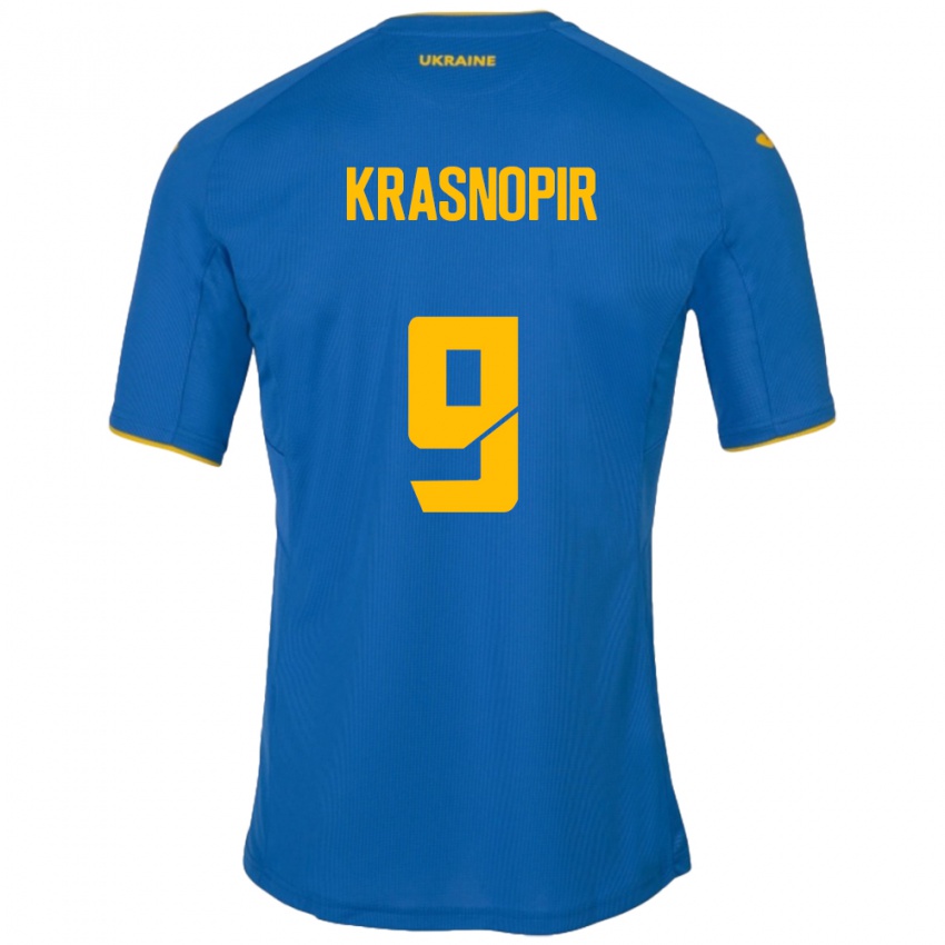 Niño Camiseta Ucrania Igor Krasnopir #9 Azul 2ª Equipación 24-26 La Camisa Chile