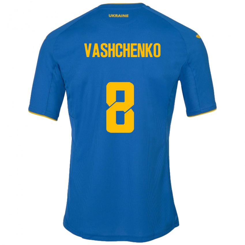 Niño Camiseta Ucrania Daniil Vashchenko #8 Azul 2ª Equipación 24-26 La Camisa Chile