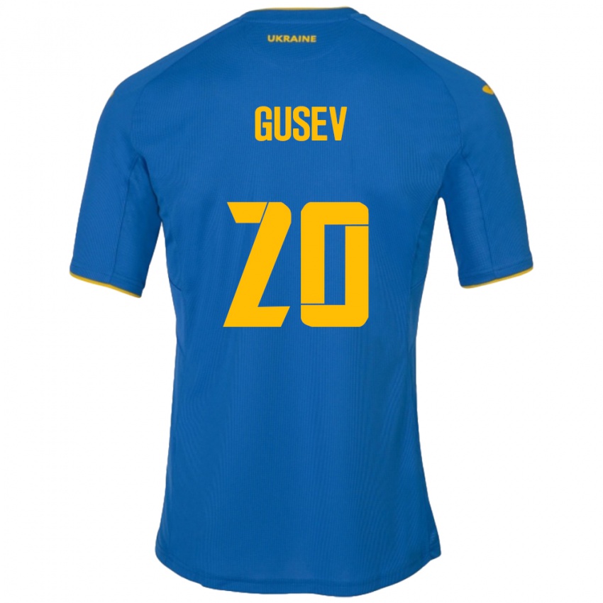 Niño Camiseta Ucrania Oleksiy Gusev #20 Azul 2ª Equipación 24-26 La Camisa Chile