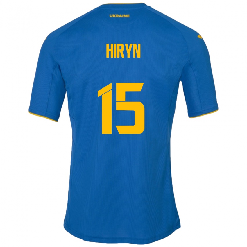 Niño Camiseta Ucrania Viktoriya Hiryn #15 Azul 2ª Equipación 24-26 La Camisa Chile