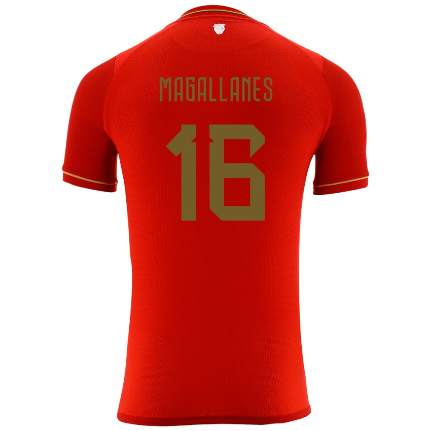 Niño Camiseta Bolivia Juan Magallanes #16 Rojo 2ª Equipación 24-26 La Camisa Chile