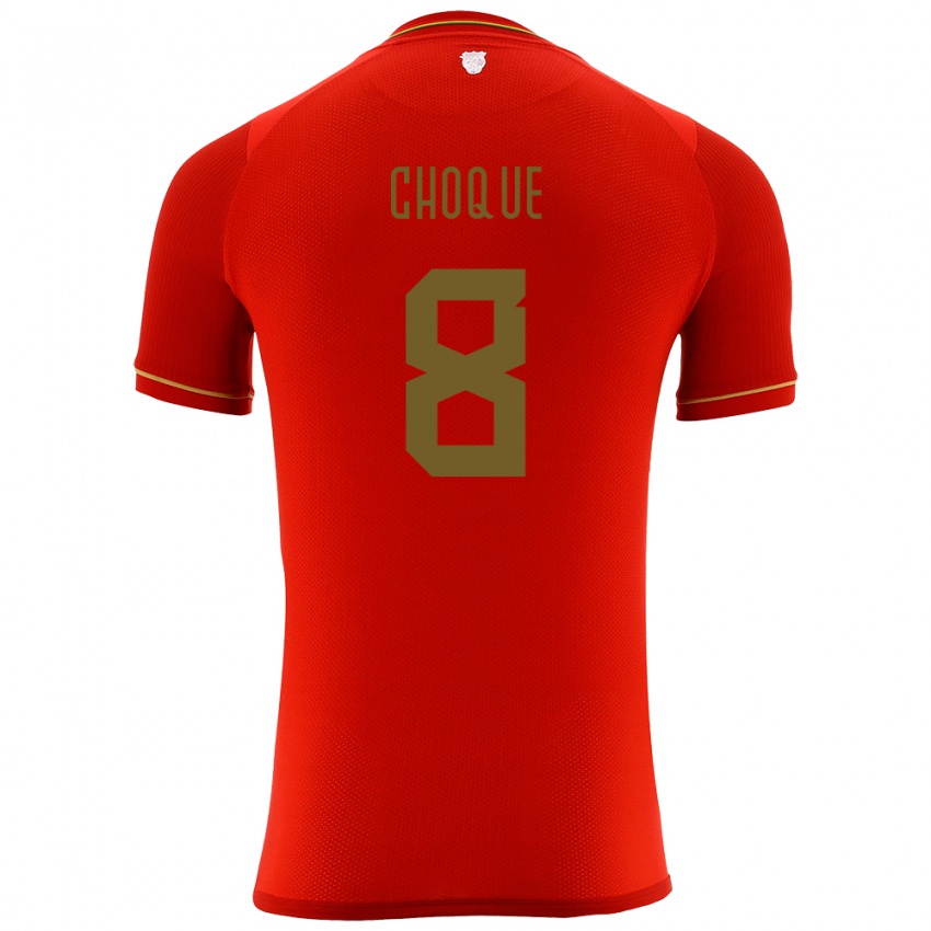 Niño Camiseta Bolivia Deybi Choque #8 Rojo 2ª Equipación 24-26 La Camisa Chile