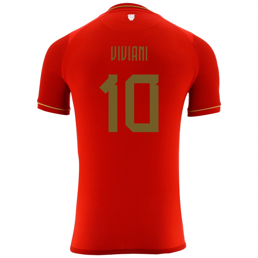 Niño Camiseta Bolivia Leonardo Viviani #10 Rojo 2ª Equipación 24-26 La Camisa Chile