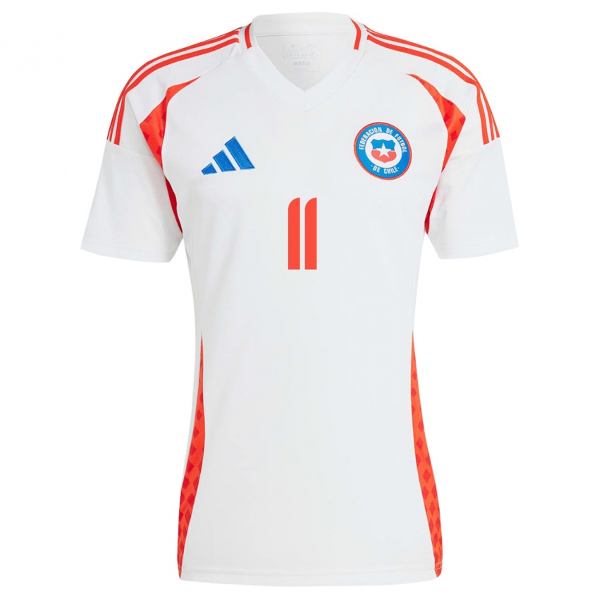 Niño Camiseta Chile Eduardo Vargas #11 Blanco 2ª Equipación 24-26 La Camisa Chile