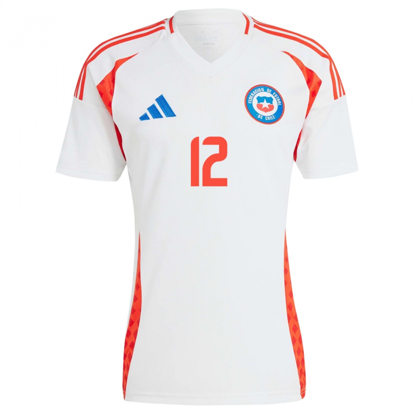 Niño Camiseta Chile Christian Bravo #12 Blanco 2ª Equipación 24-26 La Camisa Chile