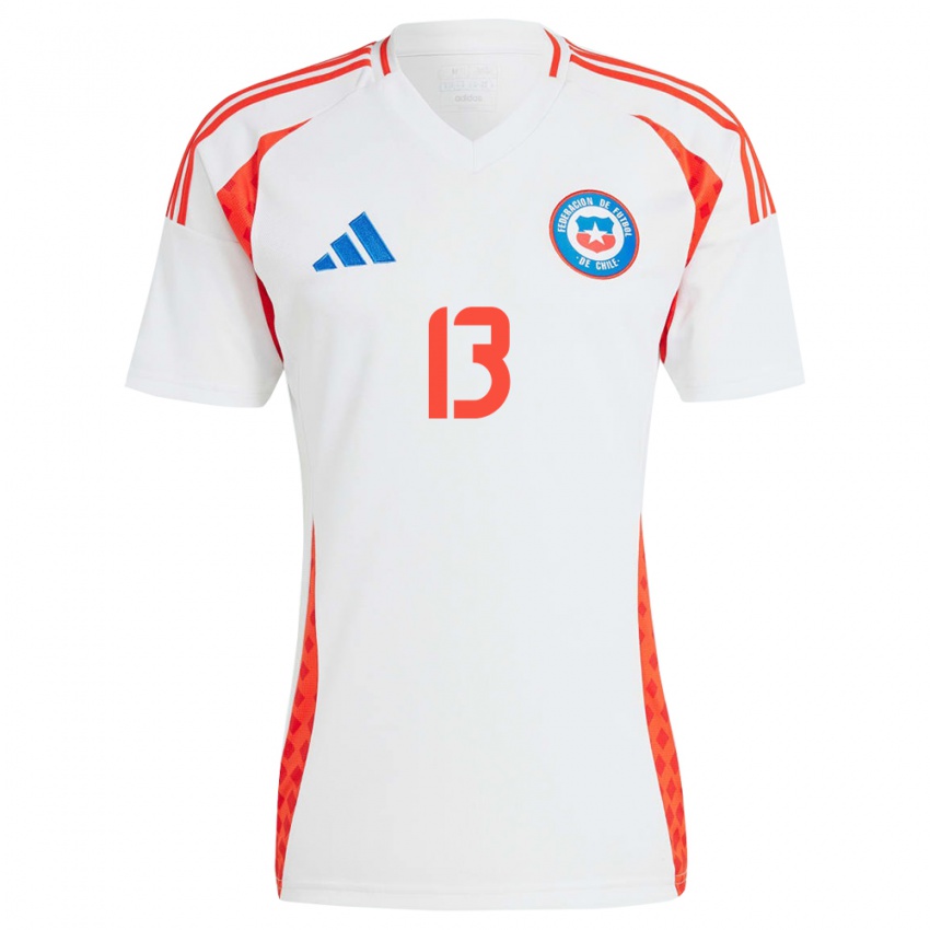 Niño Camiseta Chile Daniel Gutiérrez #13 Blanco 2ª Equipación 24-26 La Camisa Chile