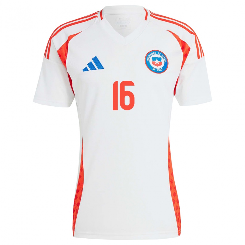 Niño Camiseta Chile Jeison Fuentealba #16 Blanco 2ª Equipación 24-26 La Camisa Chile