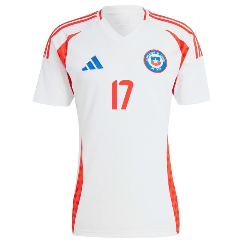 Niño Camiseta Chile Fernanda Hidalgo #17 Blanco 2ª Equipación 24-26 La Camisa Chile