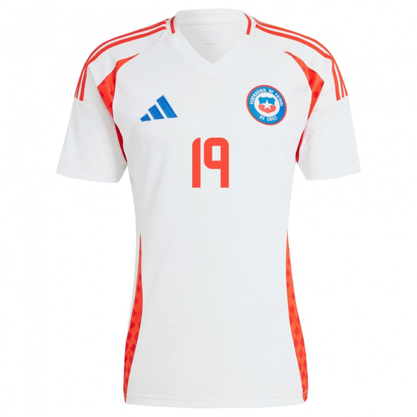 Niño Camiseta Chile Valentina Navarrete #19 Blanco 2ª Equipación 24-26 La Camisa Chile